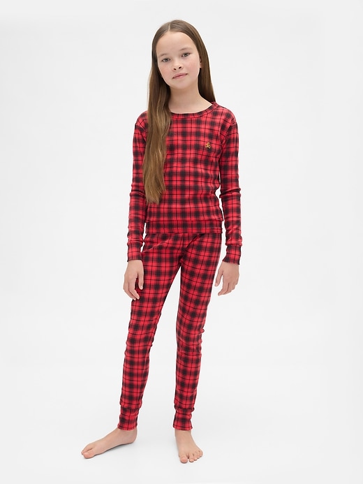 ensemble pyjama de noël en coton bio brossé pour enfants et bébés