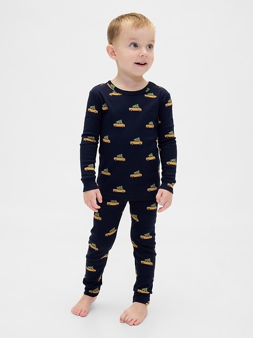 ensemble pyjama de noël en coton bio brossé pour enfants et bébés