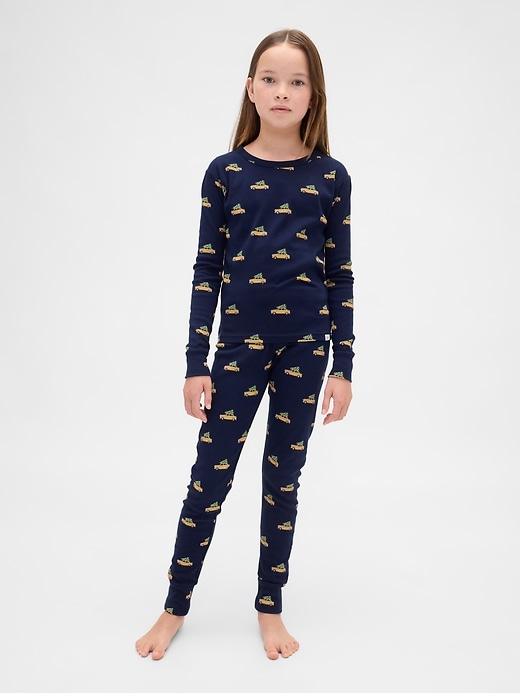 ensemble pyjama de noël en coton bio brossé pour enfants et bébés