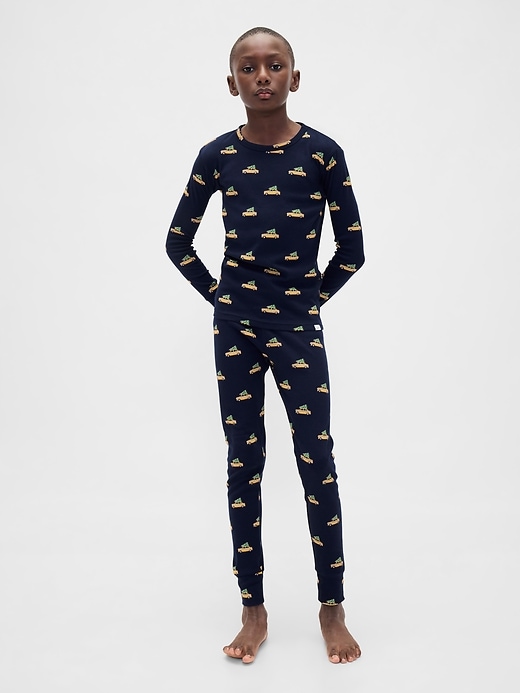 ensemble pyjama de noël en coton bio brossé pour enfants et bébés