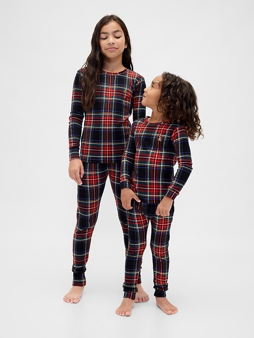 ensemble pyjama de noël en coton bio brossé pour enfants et bébés