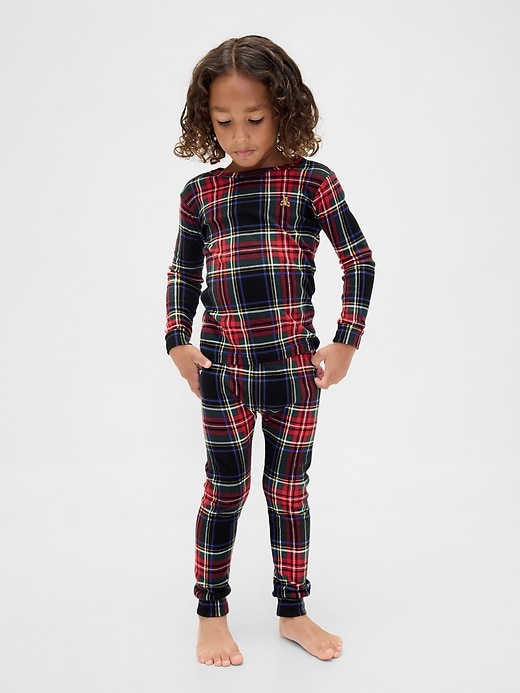 ensemble pyjama de noël en coton bio brossé pour enfants et bébés