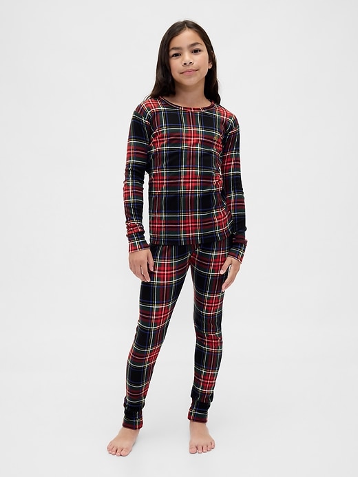 ensemble pyjama de noël en coton bio brossé pour enfants et bébés