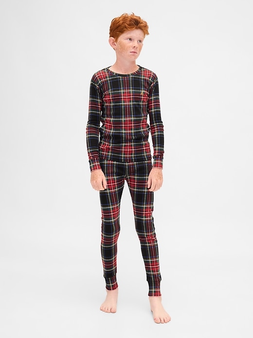ensemble pyjama de noël en coton bio brossé pour enfants et bébés