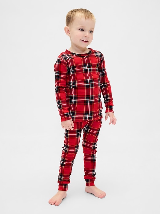 ensemble pyjama de noël en coton bio brossé pour enfants et bébés