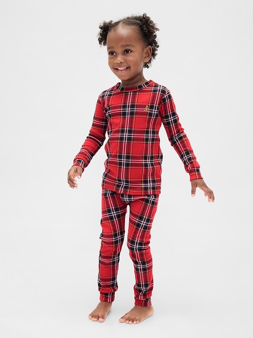ensemble pyjama de noël en coton bio brossé pour enfants et bébés
