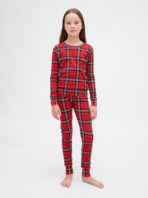 ensemble pyjama de noël en coton bio brossé pour enfants et bébés