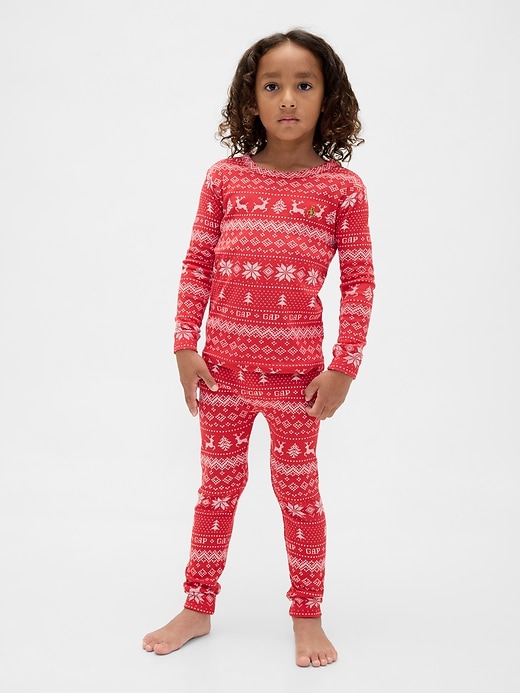 ensemble pyjama de noël en coton bio brossé pour enfants et bébés