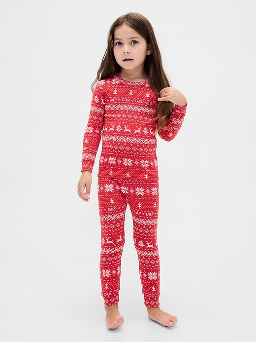 ensemble pyjama de noël en coton bio brossé pour enfants et bébés