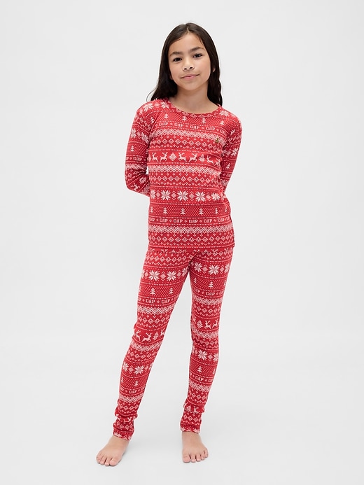 ensemble pyjama de noël en coton bio brossé pour enfants et bébés