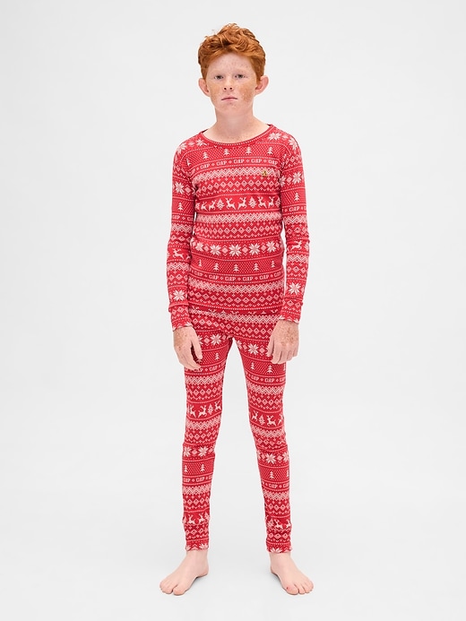 ensemble pyjama de noël en coton bio brossé pour enfants et bébés