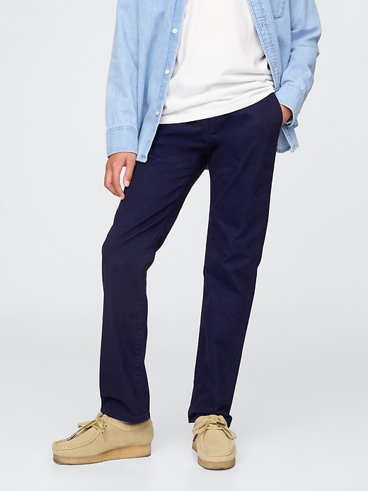 pantalon kaki stretch coupe droite pour uniforme enfant