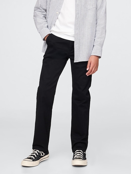 pantalon kaki stretch coupe droite pour uniforme enfant