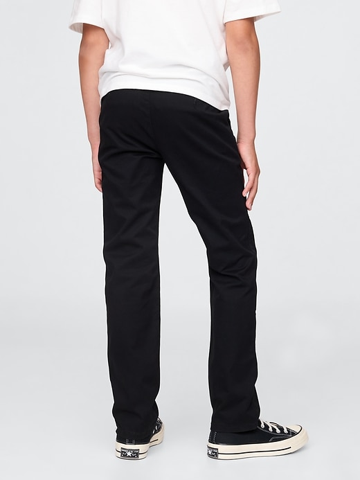 pantalon kaki stretch coupe droite pour uniforme enfant