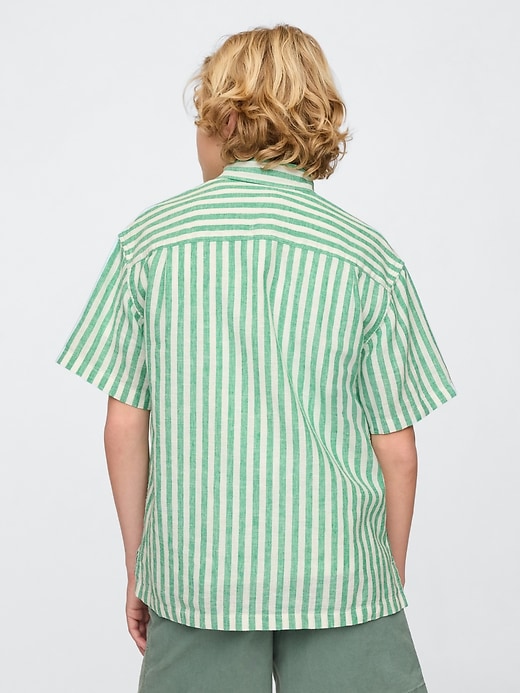 chemise décontractée en lin et coton pour enfants