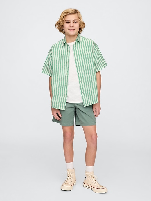 chemise décontractée en lin et coton pour enfants