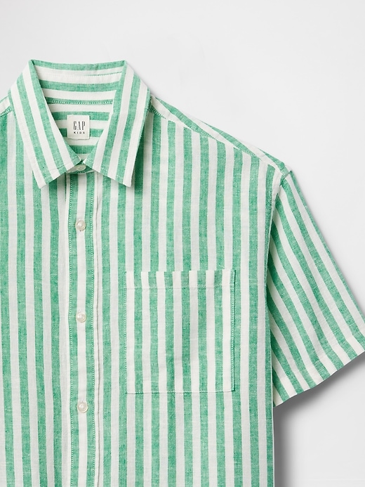 chemise décontractée en lin et coton pour enfants