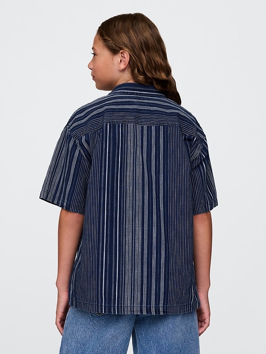 chemise à rayures indigo décontractée pour enfants