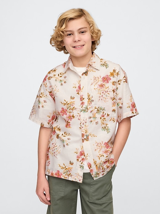 chemise enfant en popeline de coton biologique