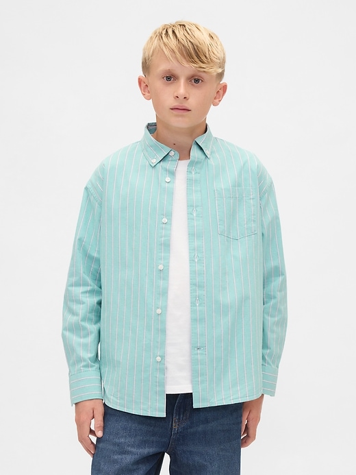 chemise décontractée en popeline de coton biologique pour enfants