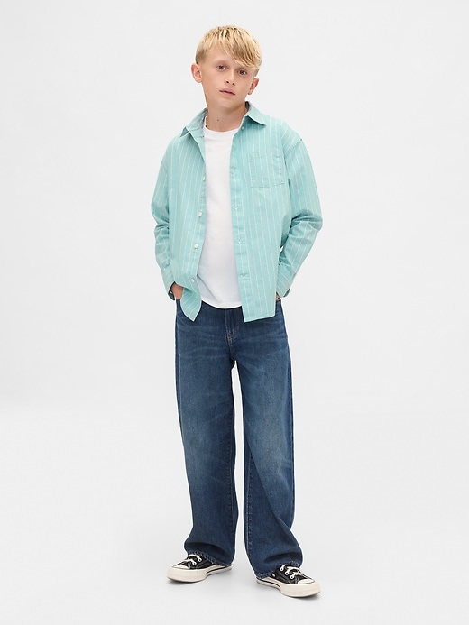 chemise décontractée en popeline de coton biologique pour enfants