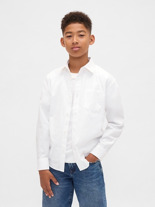 chemise décontractée en popeline de coton biologique pour enfants