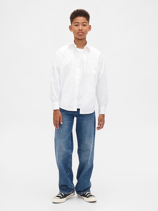 chemise décontractée en popeline de coton biologique pour enfants
