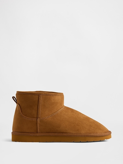 bottes en daim végétalien pour enfants doublées de sherpa