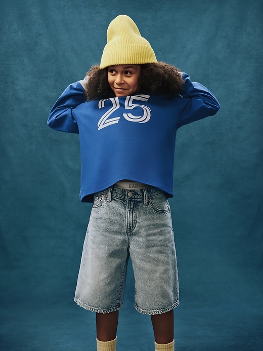 short en jean ample ultra-doux pour enfants style années 90