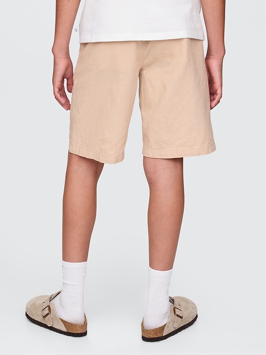short enfant en lin et coton 8 pouces