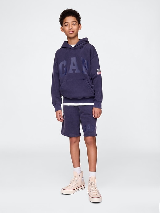 short de survêtement vintage pour enfants avec logo soft