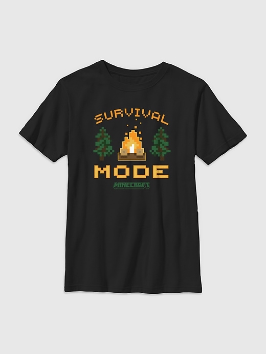 t-shirt graphique minecraft mode survie pour enfants