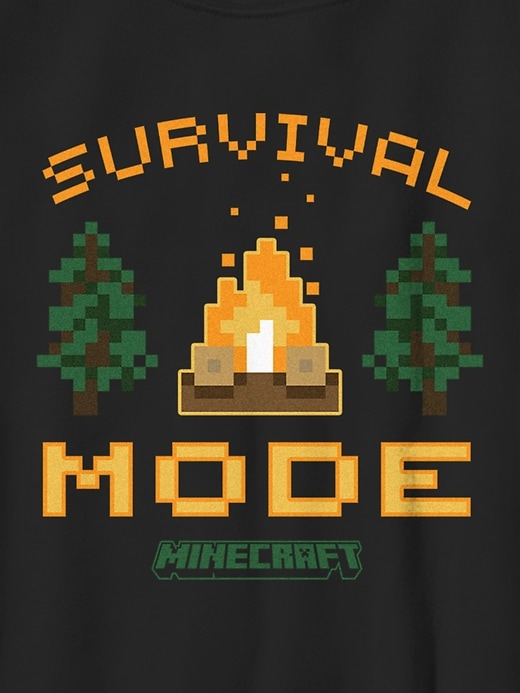 t-shirt graphique minecraft mode survie pour enfants
