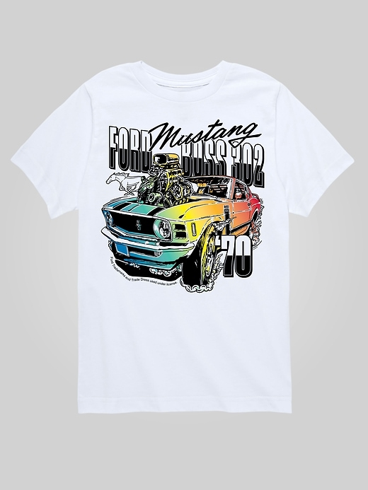 t-shirt graphique à manches courtes ford mustang arc-en-ciel pour enfants 1970