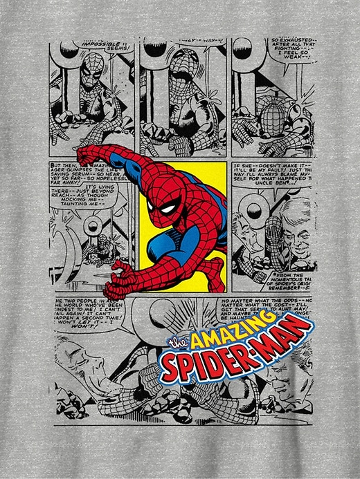 t-shirt enfant avec motif spider-man couverture de bd