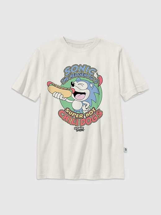 t-shirt graphique sonic le hérisson chilidogs pour enfants