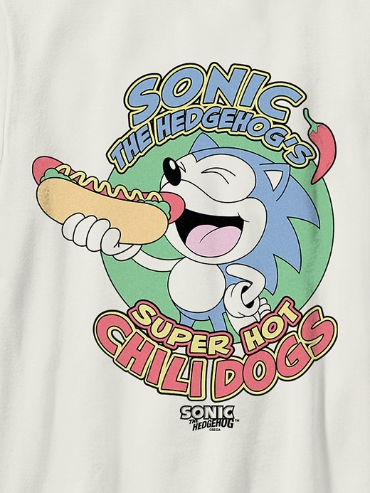 t-shirt graphique sonic le hérisson chilidogs pour enfants