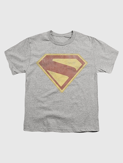 t-shirt graphique superman 2025 pour enfants logo en couleur effet vieilli