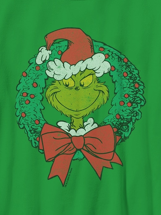 t-shirt graphique pour enfants avec couronne du grinch