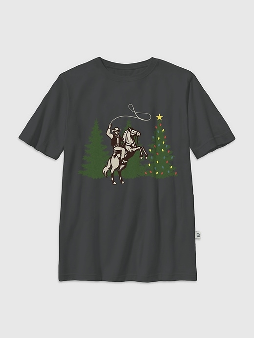 t-shirt graphique de noël pour enfants sur le thème des cowboys