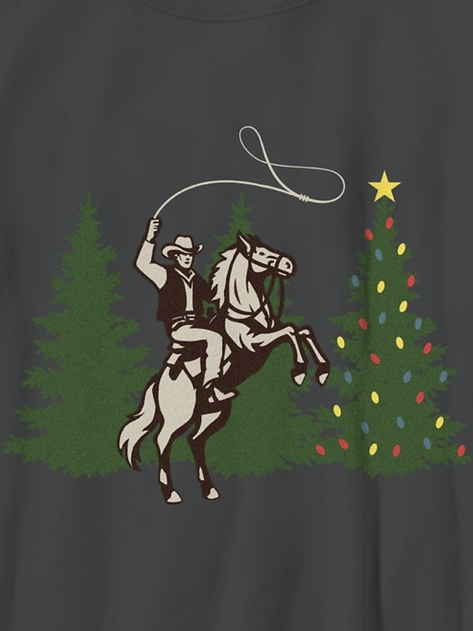 t-shirt graphique de noël pour enfants sur le thème des cowboys
