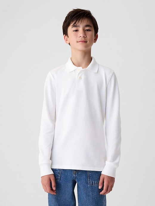 polo uniforme en coton biologique pour enfants