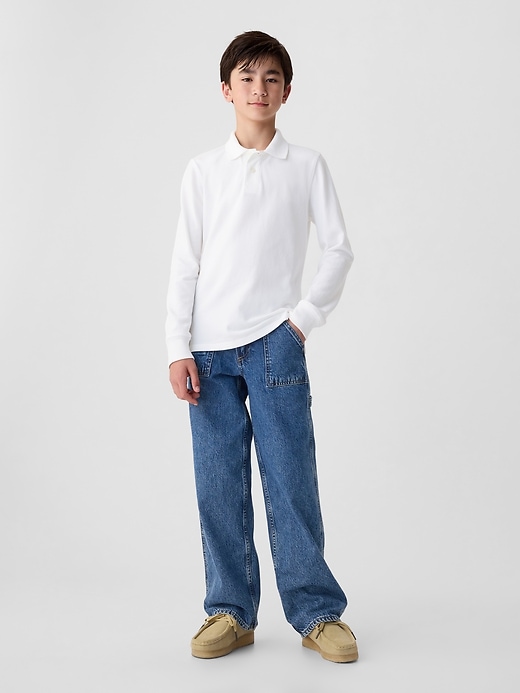 polo uniforme en coton biologique pour enfants