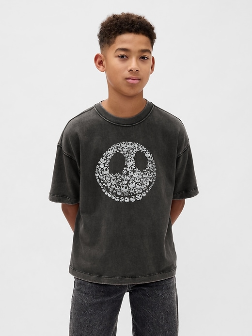 t-shirt enfant gap × disney lÉtrange noël de monsieur jack de tim burton motif crâne