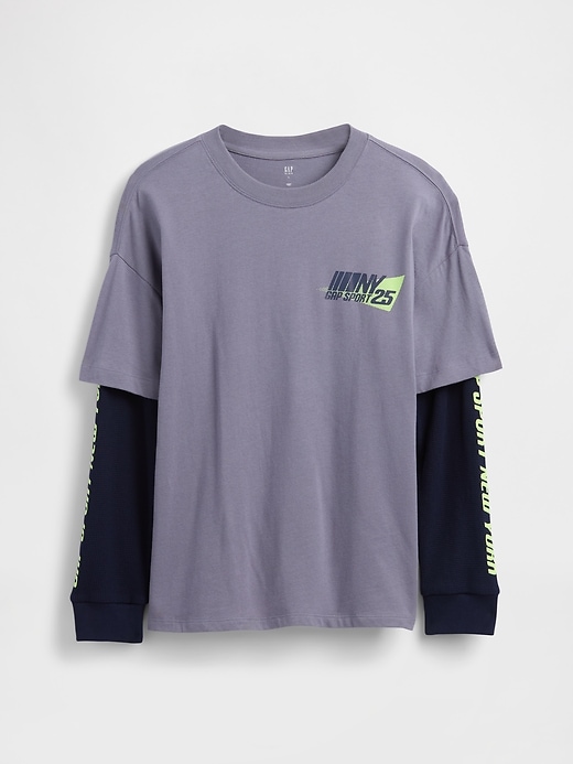 t-shirt enfant 2 en 1 avec logo graphique