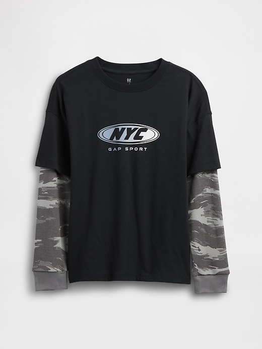 t-shirt enfant 2 en 1 avec logo graphique