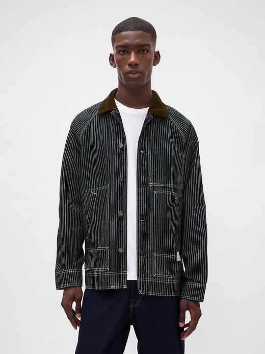 veste de travail à rayures en denim