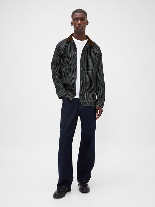 veste de travail à rayures en denim