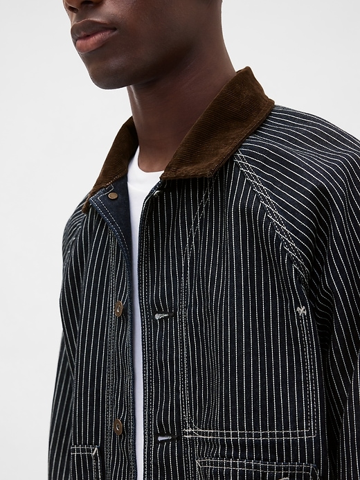 veste de travail à rayures en denim