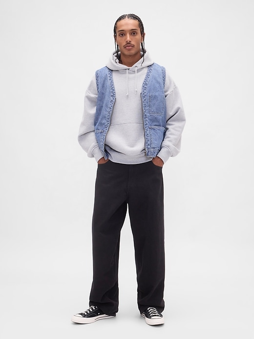 gilet utilitaire en denim épais